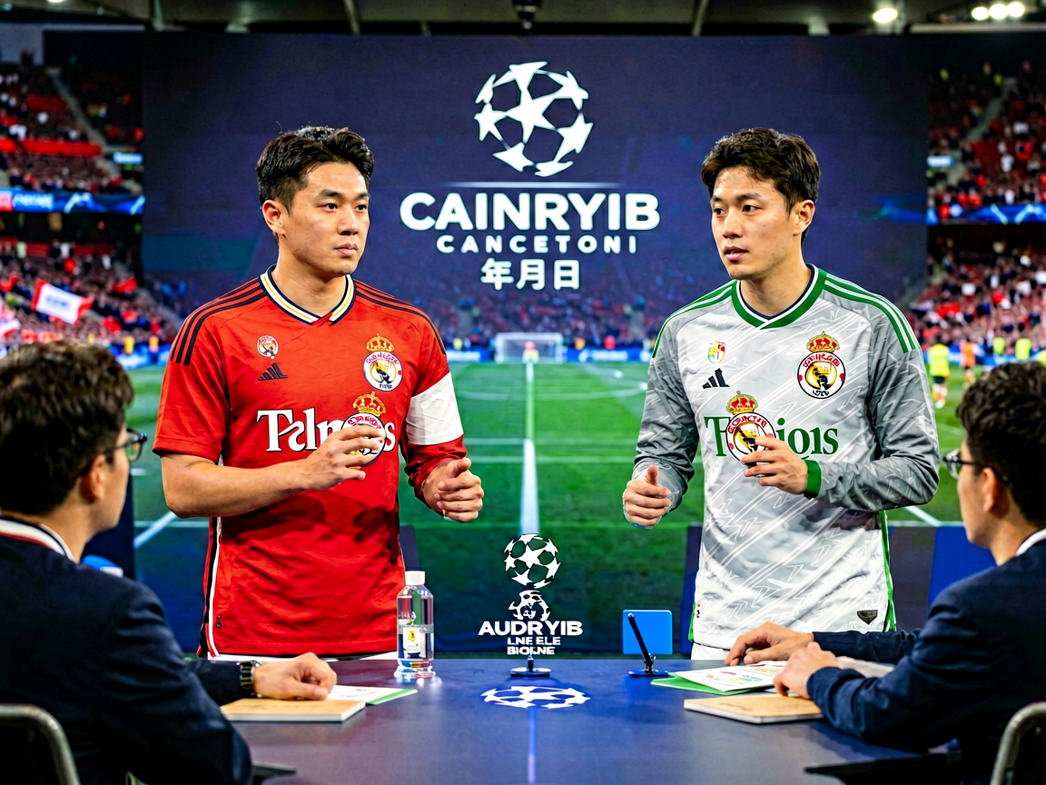 欧冠半决赛曼城对阵皇马的赛前发布会现场