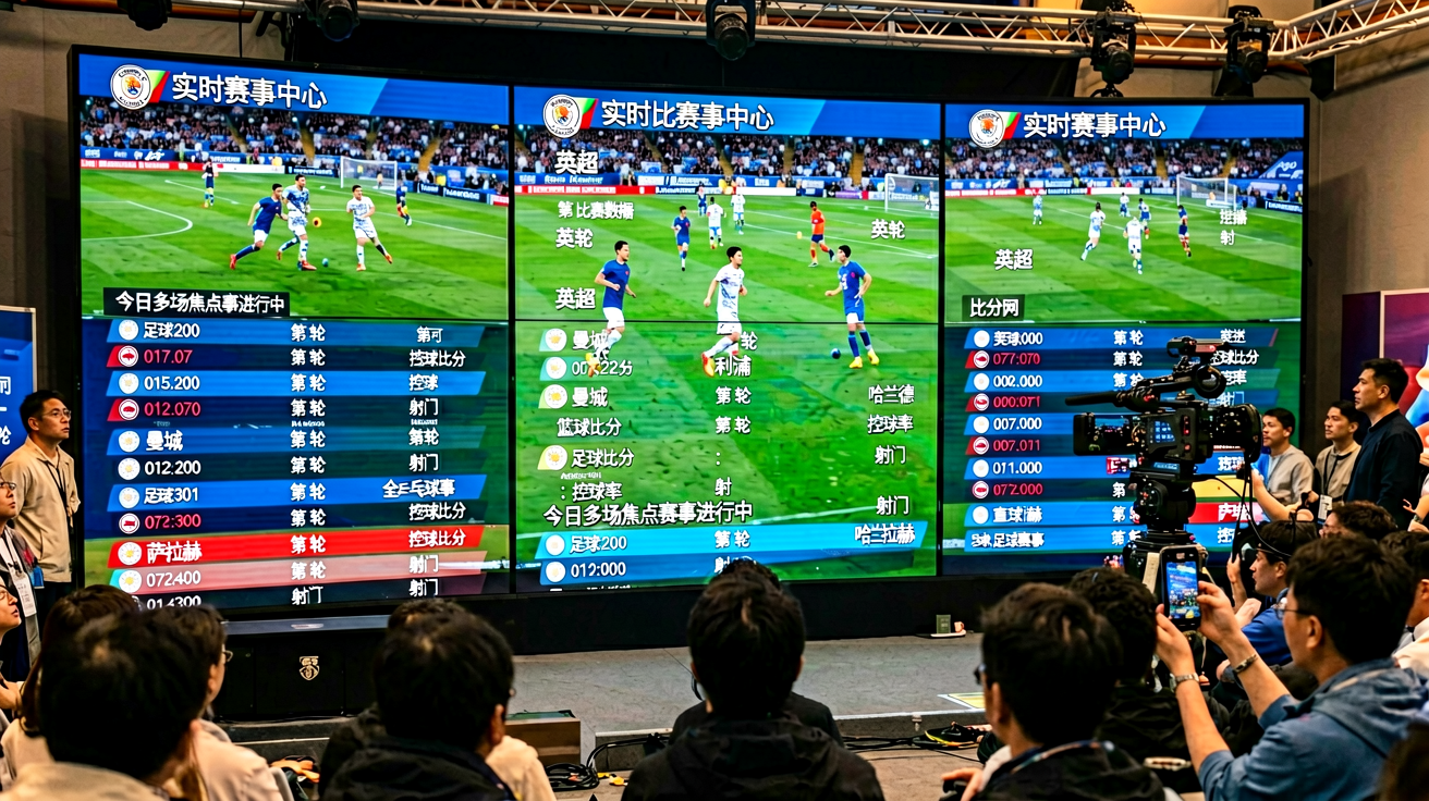 体育直播中心多画面分屏展示实时比赛数据与比分信息
